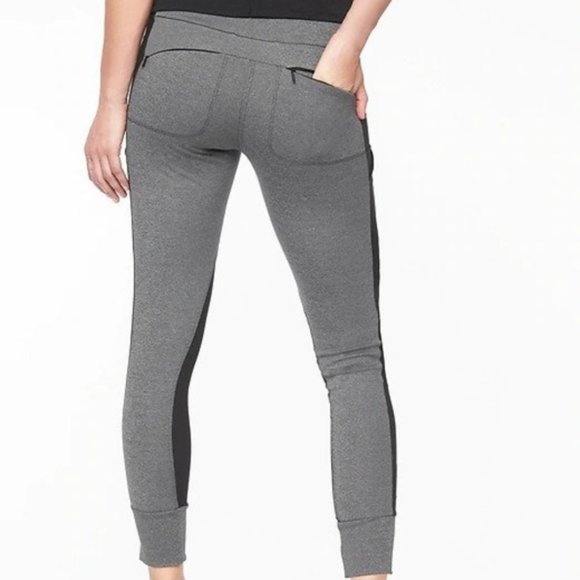 Athleta Essex Hybrid Tights XSP Black Heather - Picture 2 of 6